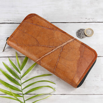 Leaf Leather Zip Over Purse, 10 of 12