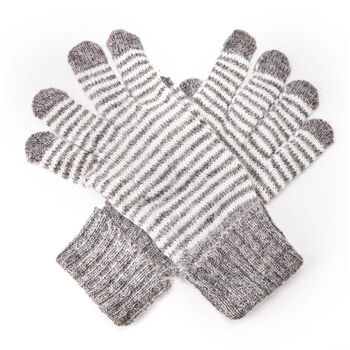 Stripe Angora Knit Gloves, 5 of 9