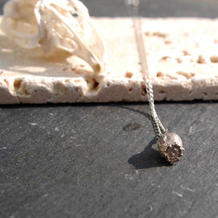 Sterling Silver Small Poppy Seed Necklace By Bethany Robinson
