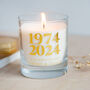 50th Golden Wedding Anniversary Personalised Candle, thumbnail 3 of 4