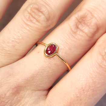 18ct Glod Classic Ruby Cabochon Ring, 3 of 7