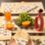 Yellow Block Print Table Mat And Napkin Set Of Two, thumbnail 2 of 3