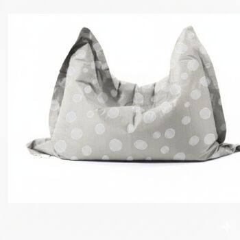 Hand Painted And Re Purposed Linen Large Floor Cushion Polka Dot, 2 of 12