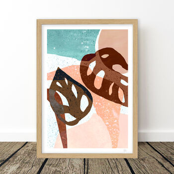 Terrazzo Abstract Tropical Leaf Prints Set Of Three, 3 of 7