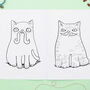 Colouring Book Cats With Moustaches, thumbnail 2 of 5