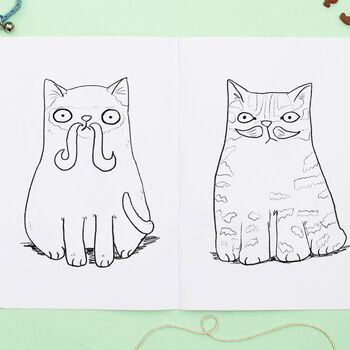 Colouring Book Cats With Moustaches, 2 of 5