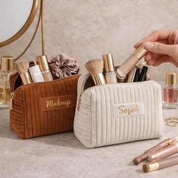 Personalised Soft Velvet Makeup Cosmetic Cube Bag, 4 of 8