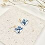Dainty Handmade Blue And White Floral Earrings, thumbnail 1 of 5