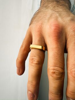 Gold Colour Personalised Signet Ring, 5 of 7