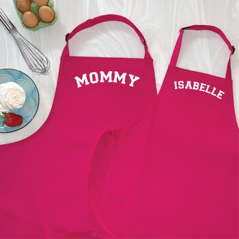 Varsity Personalised Mother And Child Aprons, 6 of 8