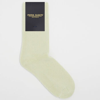 Ribbed Cuff Men's Bed Socks – Cream, 2 of 2