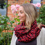 Poppy Red Small Flower Print Mid Weight Scarf, thumbnail 1 of 2