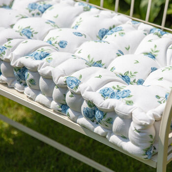 Cottage Rose Padded Garden Bench Cushion, 4 of 5