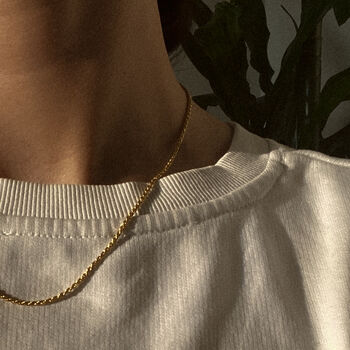 Twisted 14k Gold Plated Rope Chain Necklace, 3 of 4