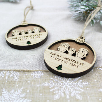 Our First Christmas As A Family Wooden Decoration, 2 of 5