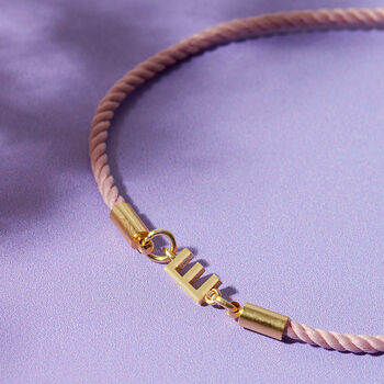 Personalised Bright Cotton And Initial Galentines Bracelet, 4 of 10