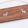 Sterling Silver Alpaca Llama Sheep Stud Earrings, thumbnail 6 of 12