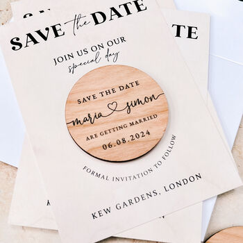 Personalised Save The Date Magnet Minimalist Cards, 8 of 10