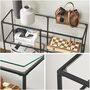 Console Table Coffee Table Tempered Glass Shelves, thumbnail 7 of 10