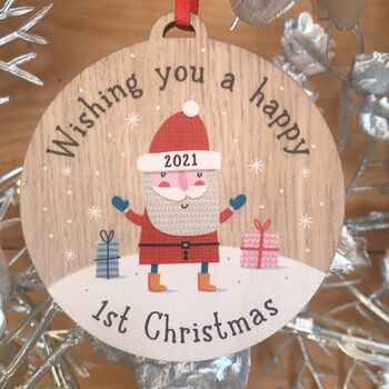 Personalised 1st Christmas Bauble Decoration, 3 of 5