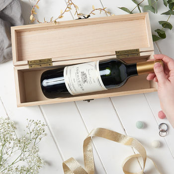 Personalised Wooden Engagement Wine Box, 4 of 8