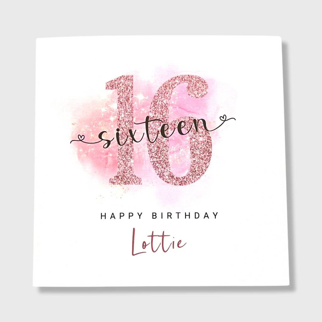 Personalised 16th Birthday Card For Her By The Dogs Collars UK