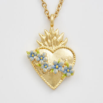 Gold Sacred Heart Necklace, 3 of 8