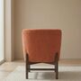 Armchair Mid Century Wooden Burnt Orange Accent Chair, thumbnail 5 of 5