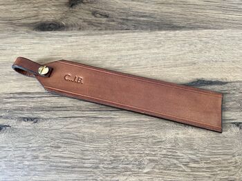 Personalised Date Leather Bookmark, Spanish Brown, 2 of 10