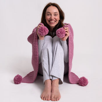 Beginners Pom Pom Blanket Crochet Kit, 4 of 9