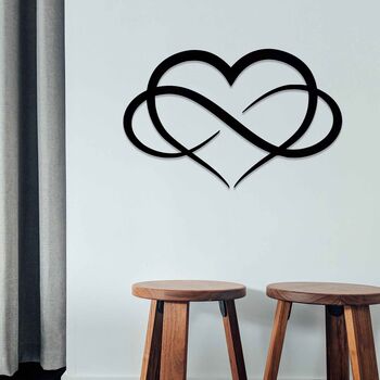 Infinity Heart Wall Art, Modern Wooden Wall Decor, 8 of 10
