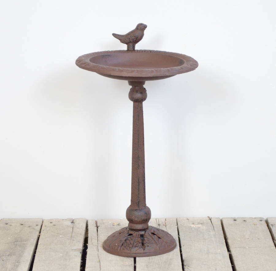 Cast Iron Bird Bath On Pole By The Orchard