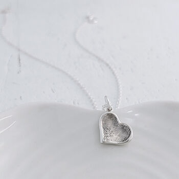 Silver Fingerprint Soft Heart Charm, 3 of 6