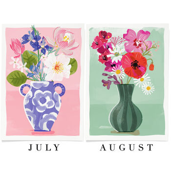 Seasonal Flowers Personalised Print, 8 of 10
