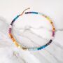 Good Vibes Rainbow Gemstone Beaded Necklace, 6mm, thumbnail 1 of 7
