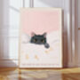 Cat Quote 'Stay In Bed With My Cat' Art Print, thumbnail 1 of 5