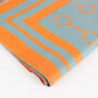 Equestrian Snaffle Bit Print Scarf | Petrol Blue And Orange, thumbnail 2 of 7