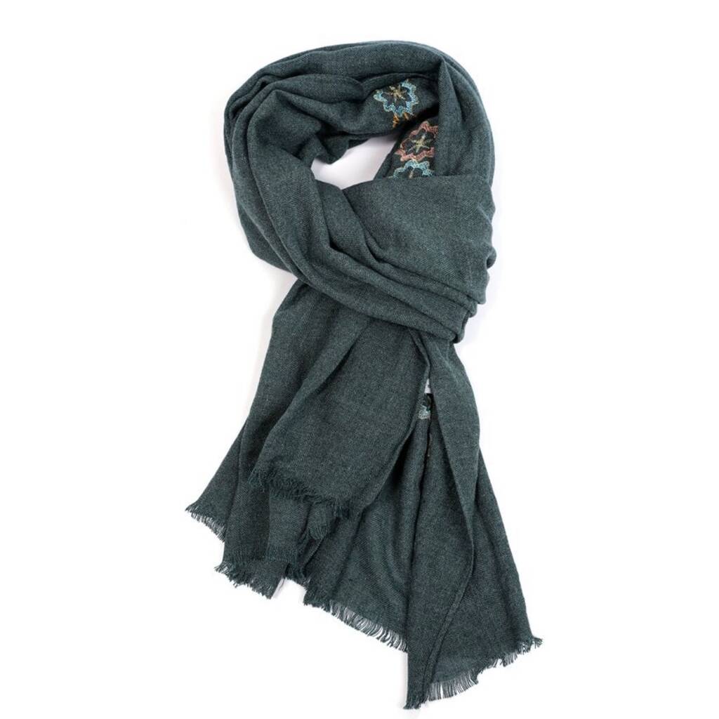flower embroidery scarf by my posh shop | notonthehighstreet.com