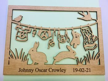 Personalised Wooden Baby Card, 3 of 4