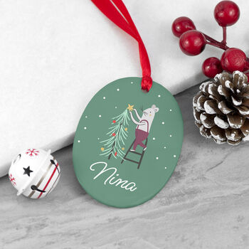 Personalised Oval Christmas Decoration, 10 of 12