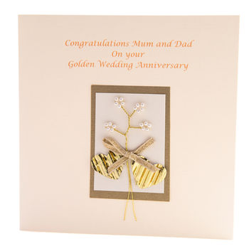 Golden Wedding Anniversary Card Personalised, 2 of 3