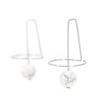 Labyrinth No.One Geometric Earrings With Semi Precious Stone, 6 of 9
