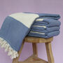 Personalised Chevron Cotton Blanket, Sustainable Gift, thumbnail 9 of 10