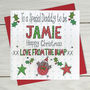Personalised Daddy/ Mummy From The Bump Christmas Card, thumbnail 1 of 2