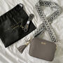 Personalised Grained Leather Crossbody Bag With Strap, thumbnail 8 of 12