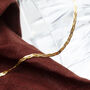 9ct Yellow Gold Three Plait Herringbone Chain Bracelet, thumbnail 4 of 7
