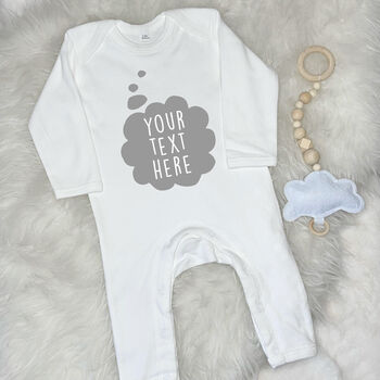 Baby's Thoughts Personalised Babygrow, 6 of 7