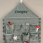 Personalised Green Gingham Ruffle Advent Calendar Embroidered, thumbnail 2 of 12