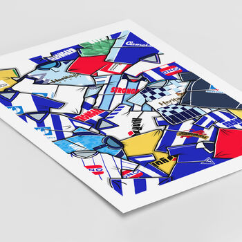 Hartlepool United Football Shirt Mash Up Print, 3 of 3