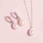 Large Pearl Pendant Necklace In Sterling Silver And Gold Vermeil, thumbnail 3 of 11